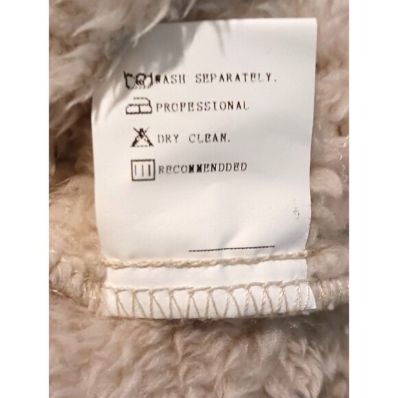 NEW Noracora Women's Sz XXL Beige Plush Teddy Ribbed Sherpa Full Zip Jacket NWT - Picture 5 of 5